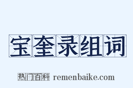 宝奎录组词是什么意思的图片